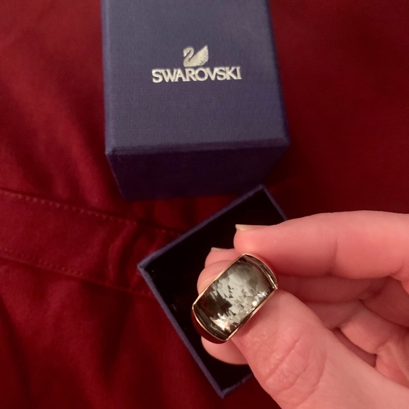 Swarovski Jewelry - Swarovski Smoke Crystal Dome Ring sz: 52